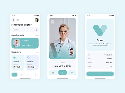 Medix. Telemedicine App adaptive app app design branding design interaction interface ios medical mobile app telemedicine ui ux