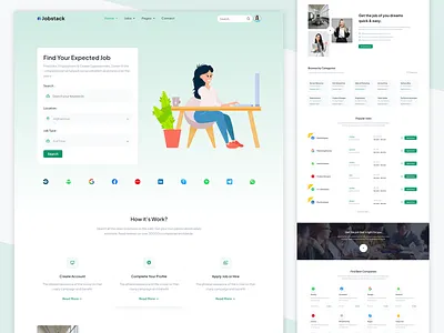 Jobstack - Job Portal & Job Board Template 3d animation bootstrap graphic design job job board job listing job portal logo motion graphics tailwind ui