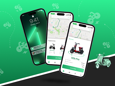 E-bike On Rent App Design app appdesign bike ebike location ui uiux
