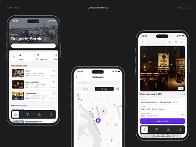 Xplore | Location Mobile App app dashboard interface ios iphone location minimalism mobile mobile app travel tripadvisor ui ux