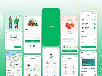 Cartio Grocery App graphic design ui