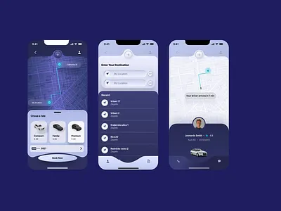 Taxi app app design modern taxi ui