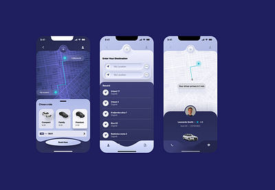 Taxi app app design modern taxi ui