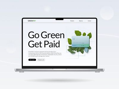 Landing page for GreenPay fintech website graphic design greenpay landing page ui ui design ux web ui