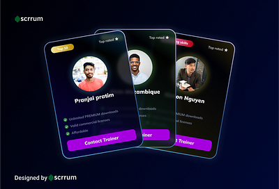 Profile Cards by Scrrum Labs on Dribbble