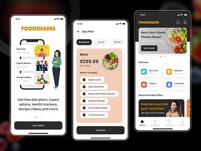 Diet Plan App branding clean clean ui design delivery diet diet plan fitness food graphic design healty healty food illustration lifestyle logo mobile app plan recipe ui ux vector
