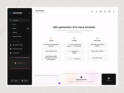 Voice simulate AI - Minimal and Flat ai ai chat ai web app bot branding chat gpt concept dashboard design graphic design logo open ai popular technology ui ui8 uiux ux web design