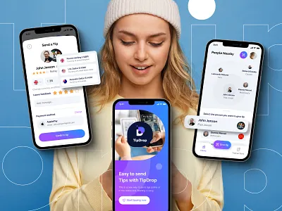 Sending tips app animation branding design logo ui ux