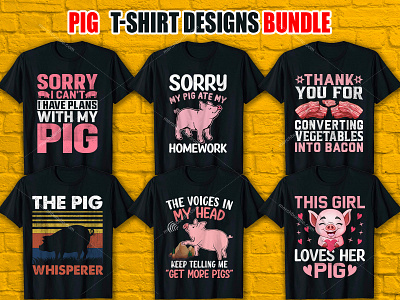 PIG T-Shirt Design Bundle branding custom ink custom t shirts custom t shirts cheap custom t shirts online custom text shirt design graphic design illustration illustrator tshirt design shirts t shirt design ideas t shirt design maker t shirt design template typography design typography t shirt design typography t shirt template ui vector