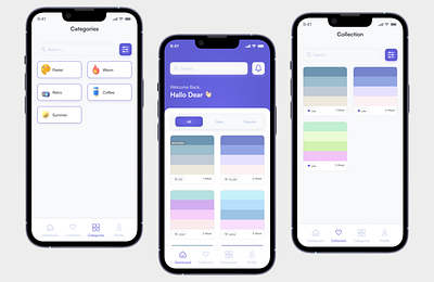 Color Palette App colorpall figma mobile ui uiux