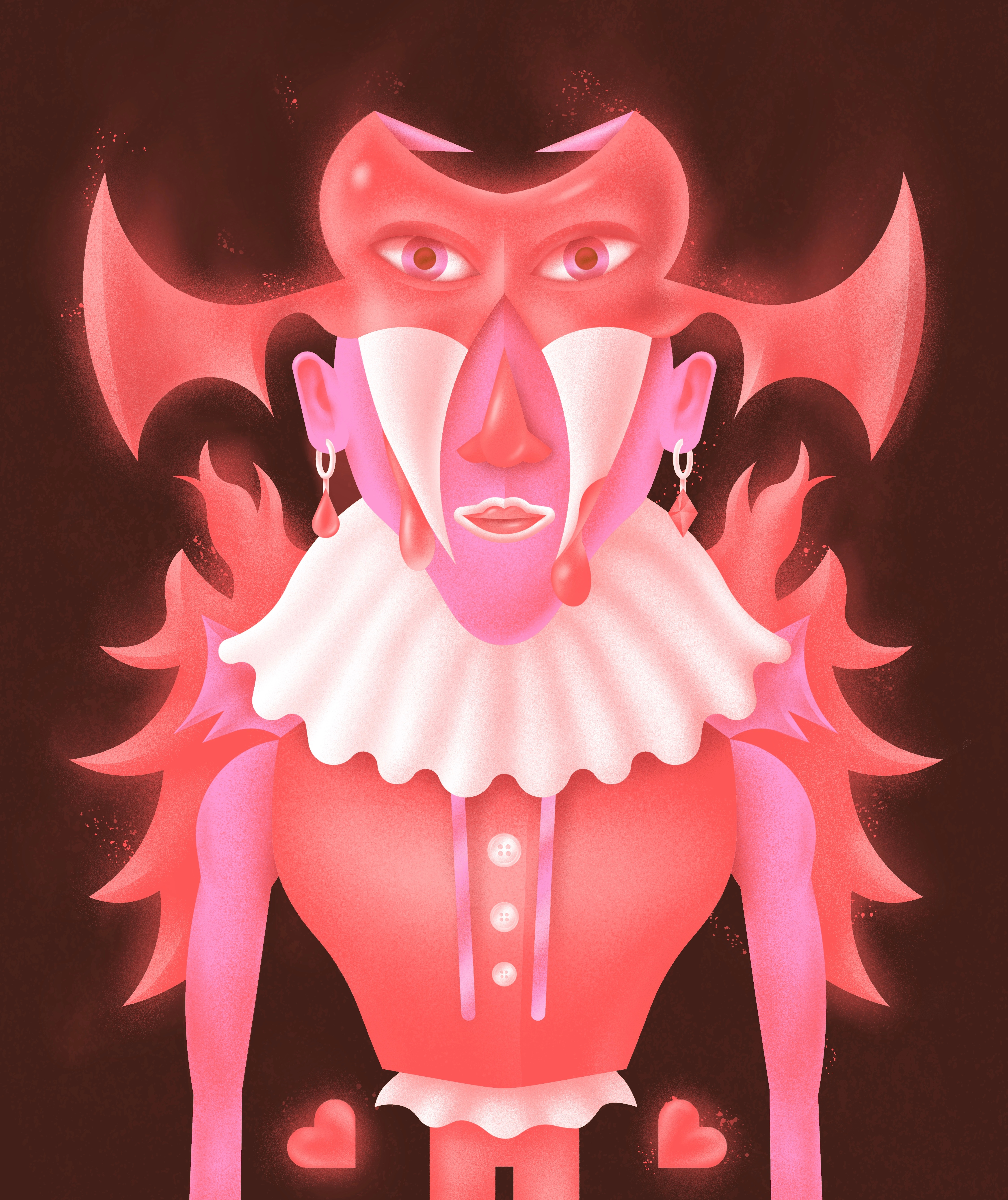 Bloodthirster 🧛🏻 adobe article blood bloodthirster character characterdesign colorful digital digitalart dracula editorial gradient grain illustration illustrator monster procreate thirst vampire vector