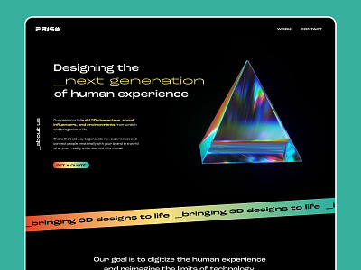 Prism Website UX/UI 3d animation 3d character studio 3d studio animation studio design graphic design ux ui website