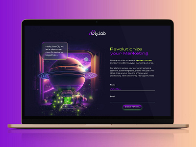Oly.Lab Landing Page ai brand ai marketing ai website artificial inteligence design graphic design landing page ui ux ui website
