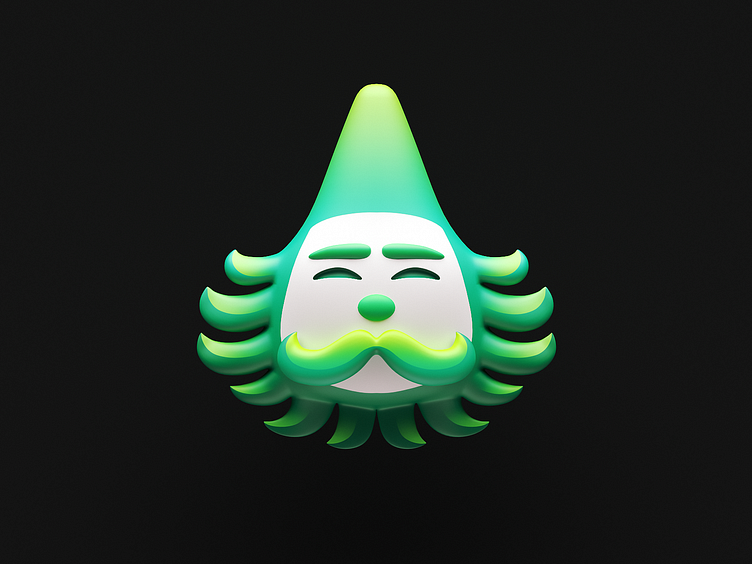 magical 3d gnome logo nft web3 fairy tale green 