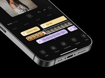 Video editor - iOS app app black clean concept dark design editor ios minimal mobile photo timeline ui ux video