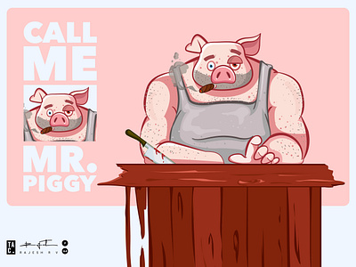 Mr.Piggy adobe app behance design branding design digital art fineart flat graphic design illustration logo portrait rajeshrv rajeshrvartist typography ui ux vector