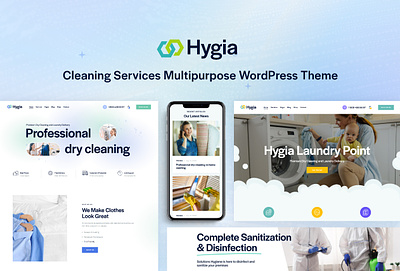 Hygia - Cleaning Services Multipurpose WordPress Theme design illustration logo web design web development webdesign woocommerce wordpress wordpress theme wordpress themes