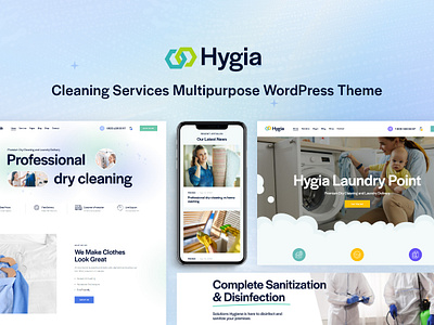 Hygia - Cleaning Services Multipurpose WordPress Theme design illustration logo web design web development webdesign woocommerce wordpress wordpress theme wordpress themes