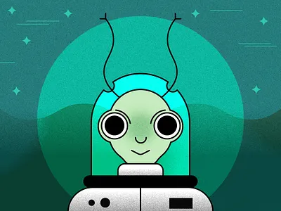 Alien adobe illustrator alien aliens astronaut blue bug character design creature design galaxy grain graphic design green illustration illustrator monster outer space space space suit vector