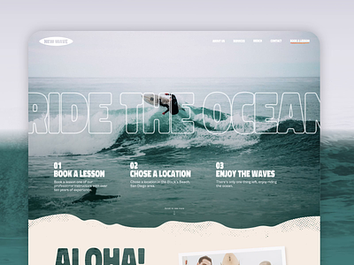 New Wave Landing Page - Sneak Peak cc cognitive creators design landing page layout new wave surf surfboarding ui wave website