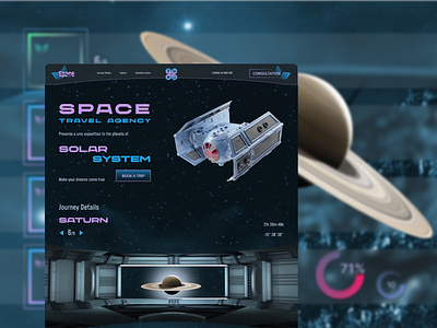 Concept of landing for Space travel agency design ui web