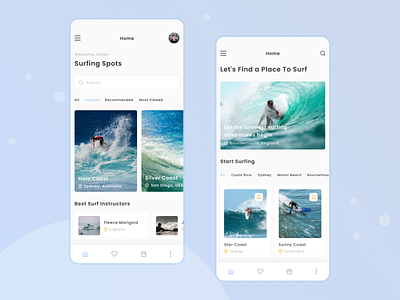 Surfing Reservation Mobile App app design app development application development mobile application ui ui design
