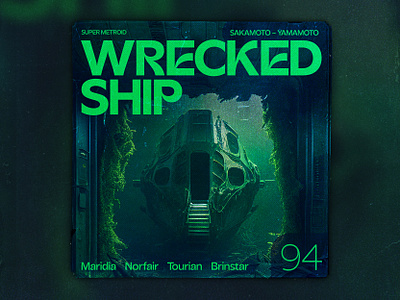 Wrecked Ship fonts grit grunge metroid nes nintendo photoshop poster texture type typography