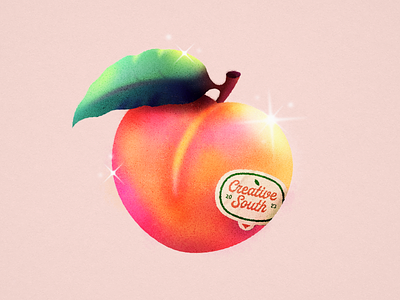 Creative South 🍑 creative south design fruit gradients illo illustration organic peach retro sticker texture vector vintage