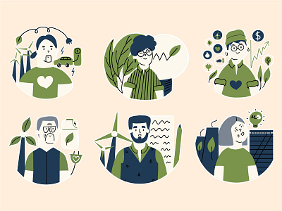 Business eco-friendly stickers business business people eco eco friendly ecodesign flat design graphic design human illustration man people renewable stickers sustainable sustainabledesign vector woman