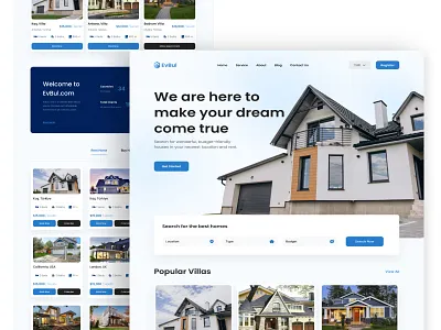 EvBul - Real Estate Landing Page app branding design home page icon landing page logo minimal real estate ui ux web website