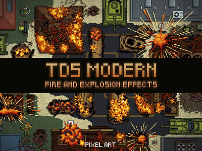 Top Down Fire and Explosion Sprites Pixel Art 2d asset assets craftpix effect effects explosion explosions fire game assets gamedev indie indie game pixel pixelart pixelated top dowm top down topdown topview