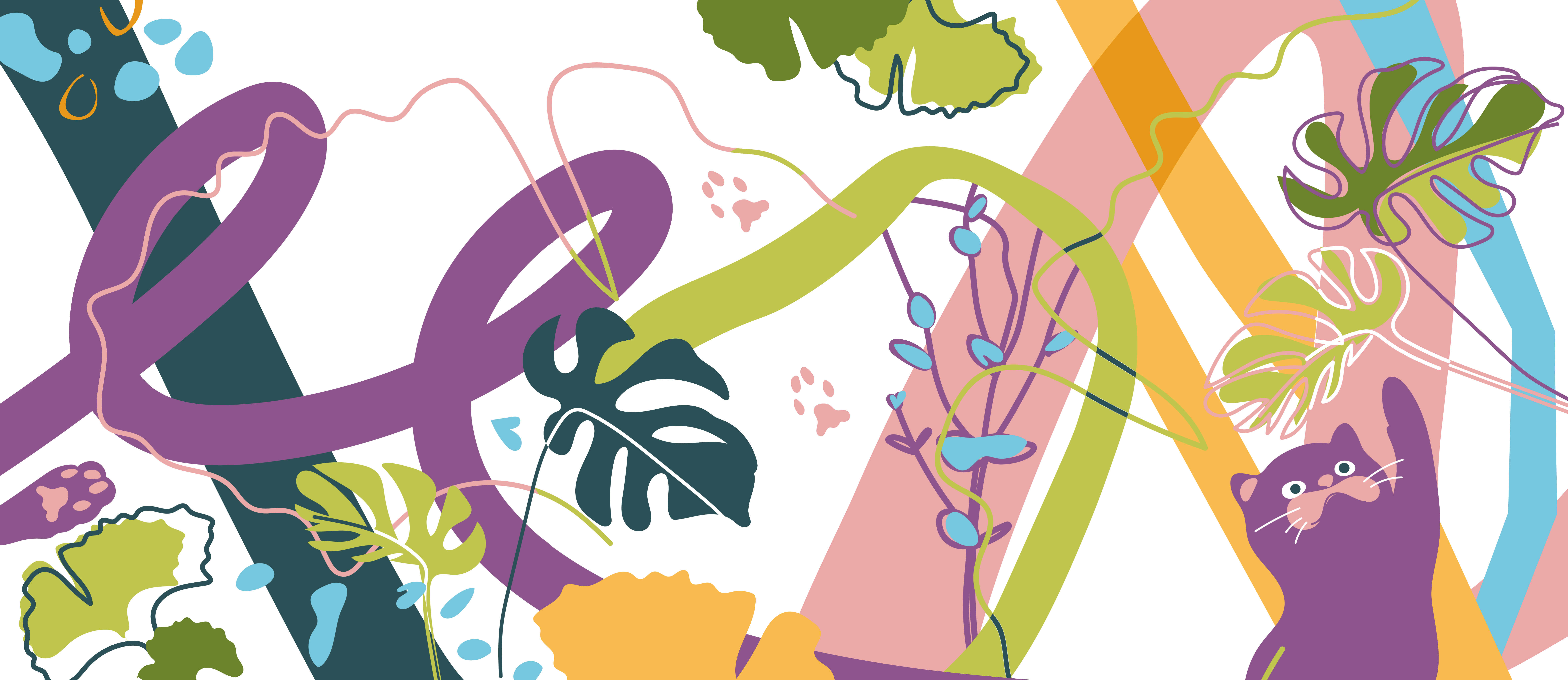 Cat Mural illustration mural wallpainting