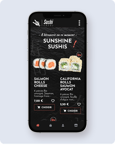 Sushi restaurant webdesign mobile landingpage