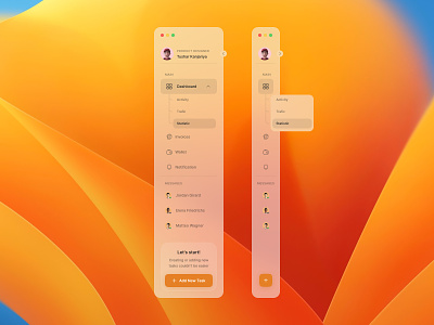 Sidebar UI Design app design figma graphicdesign macos sidebar sidebar ui transparent uiuxdesign web design