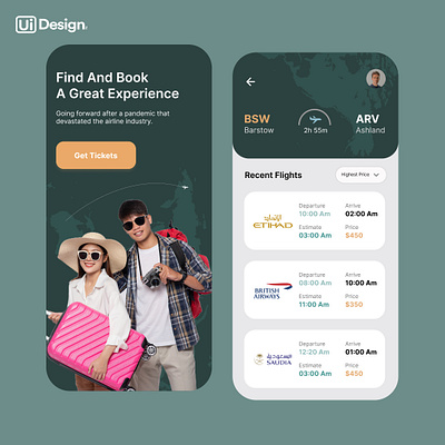 Book-a-Flight App - UIDesignz app branding dashboard design graphic design illustration logo mobile app design ui ux