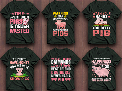 PIG T-Shirt Design Bundle bulk t shirt design custom t shirt design graphic t shir photoshop pig t shirt pig t shirt pig tshirt design pig vector t shirt design t shirt design free tshirt design free typography t shirt design vintage