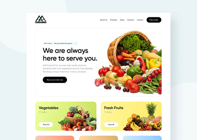 Foods Web Design - AAA Foods branding design graphic design illustration web design website