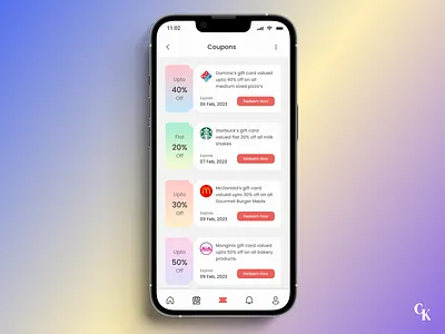 Daily UI 61 - Redeem Coupon dailyui dailyui day 01 design discounts mobile ui offers mobile ui redeem coupon redeem coupon mobile ui ui ux