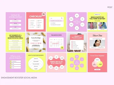 Engagement Booster Social Media Bundle agency brand branding feed graphic design instagram instagram post layout design media product design social social media social media post template ui