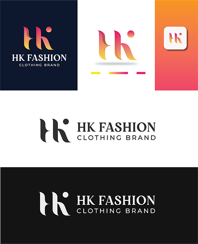 HK Fashion logo design absrtact branding cloth creative fashion hk logo logo modern modern logo