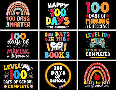 100 Days Of School T-shirt design 100 days 100 days of school design graphic design quotes school tshirt t shirt tee tshirt tshirt design typography