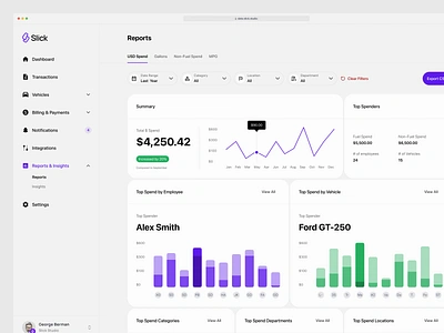 Fleet / Fuel Card - Fintech Product app chart dashboard design fintech fuel card interface logo slick studio ui visa