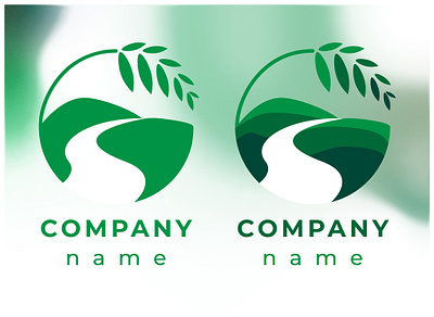 Nature logo with river and hills branch branding graphic design green hill logo mountain nature river round sheet