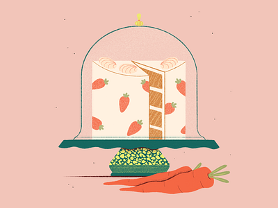 September Prompt / No.11 - Carrot cake carrot carrot cake digital illustration flat food food illustration illustration