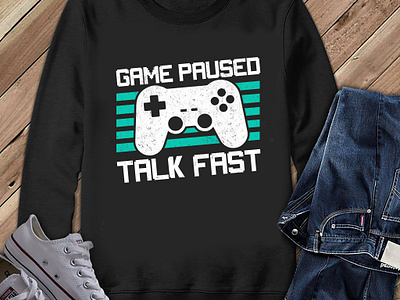Game paused talk fast gaming tshirt design pro download 14972704 Vector Art  at Vecteezy