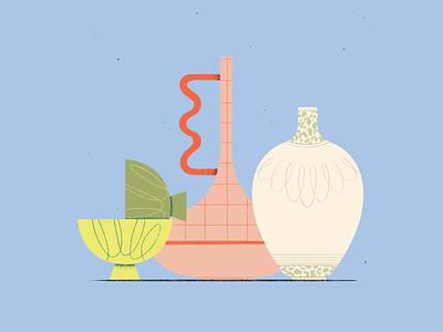 September Prompt / No.12 - Vase bowl ceramics digital illustration flat illustration prompt still life vase