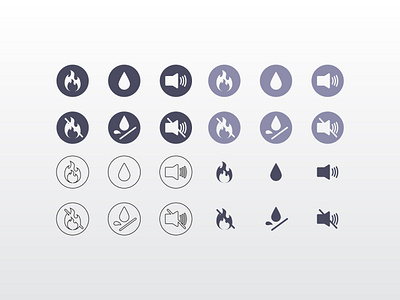 Icon Design Fire / Water / Sound branding decal design digital illustration graphic design icon icon design icons illustration logo vector vector design vector icon