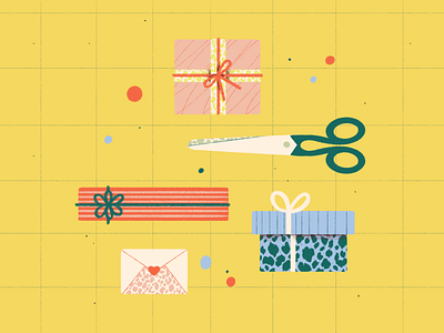 September Prompt / No.18 - Bow bow digital illustration flat gifts illustration present present wraps prompt wrapping