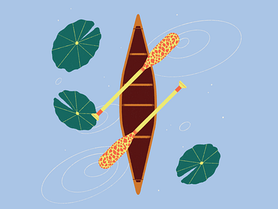 September Prompt / No.21 - Canoe canoe digital illustration flat illustration lake prompt