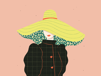 September Prompt / No.22 - Hat big hat character digital illustration female flat hat illustration lady prompt